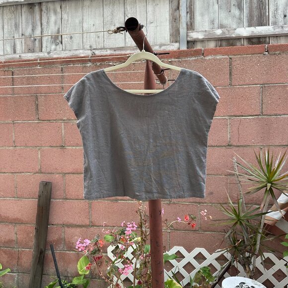 Oak and Fort Cropped Linen Top - Picture 1 of 5